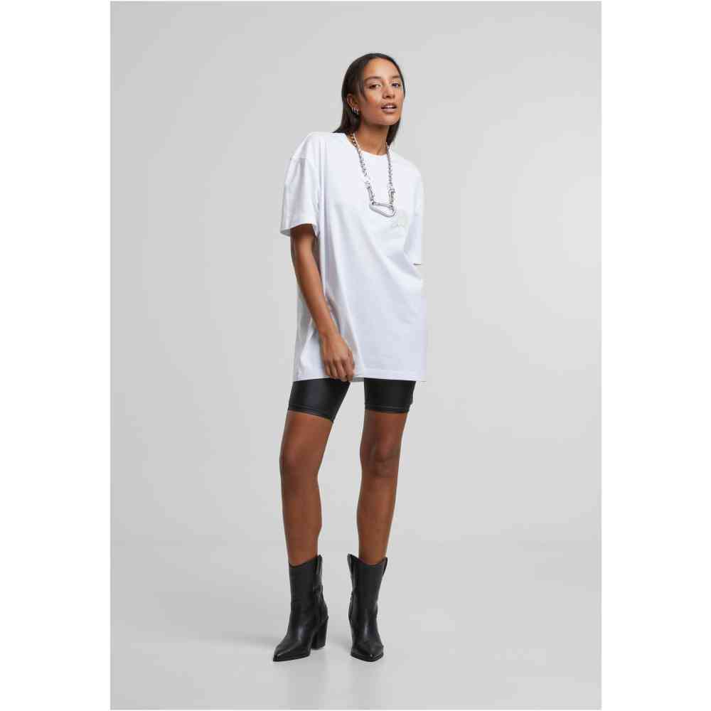 Urban Classics - Cotton Logo Dames Tshirt - Wit